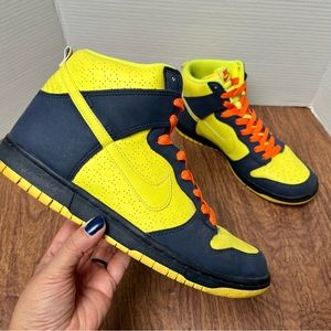 Nike Homer Simpson Dunk High Voltage Neon Yellow blue orange Men’s Size 10